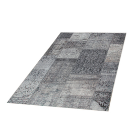 PATCHWORK FLORA Tapis patchwork gris 155x230 cm