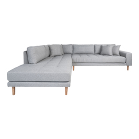 Canapé d'angle Dagmarri, 257 cm, gris clair, gauche