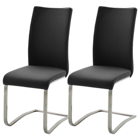 Suite de deux chaises capitonnées Trivoris noires