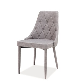Chaise rembourrée en tissu gris Cornido