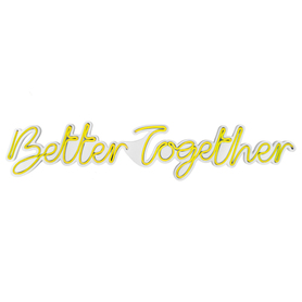 LETELY Enseigne au néon murale avec les mots Better Together jaune