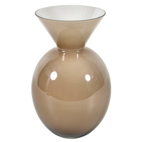 Vase en verre Primten beige, hauteur 30 cm