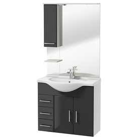 CRANSTON Ensemble de meubles de salle de bain blanc / graphite