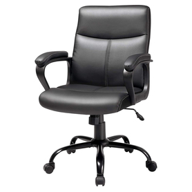 Chaise de bureau Exate cuir noir