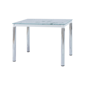 Table skast 100x60 cm blanche sur piétement chromé
