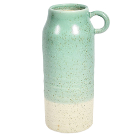 Vase Vendina en céramique vert crème, hauteur 31 cm