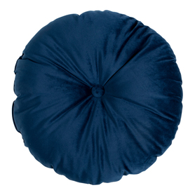 Coussin décoratif Dnoces avec doublure, velours bleu, diamètre 40 cm