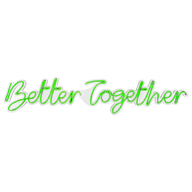 LETELY Enseigne au néon murale avec le mot Better Together vert