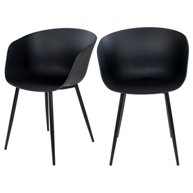 FEYRA Lot de 2 chaises noir