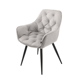 PARAGUAY Chaise tapissée gris clair