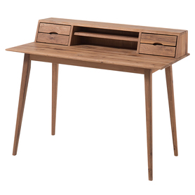 Bureau en bois avec rallonge et tiroirs Clementino 110x58 cm