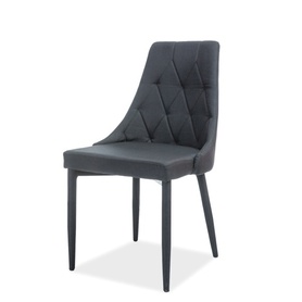 Chaise rembourrée en tissu noir Cornido