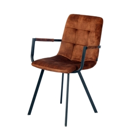 UNURGUNITE Chaise tapissée brun avec accoudoirs