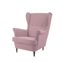 Fauteuil à oreilles Pazial, rose poudré