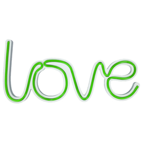 LETELY Enseigne au néon sur le mur avec le mot Love vert