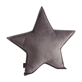 Coussin décoratif Cozie, en forme d'étoile, gris