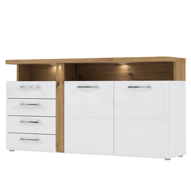 TULUZA Commode 2 portes 4 tiroirs