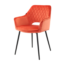 Chaise rembourrée orange Meriva avec accoudoirs