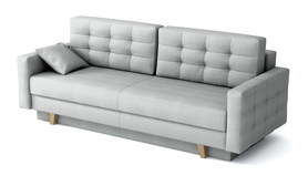 Canapé 3 places Verat avec conteneur, gris clair, velours hydrophobe