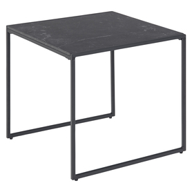 ALMATIO Table basse 50x50 cm marbre noir