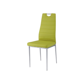 Chaise rembourrée Lastad vert avec une poignée sur une base brillante