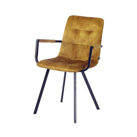UNURGUNITE Chaise tapissée jaune moutarde avec accoudoirs
