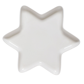 Assiette en céramique en forme d'étoile Treedi blanc