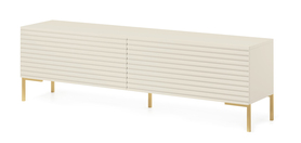Meuble TV Lammelo 140 cm beige pieds dorés