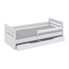 Lit enfant Brannigan 160x80 cm avec tiroir et matelas blanc