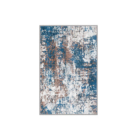 Tapis moderne Caylized, 120x180 cm, beige et bleu