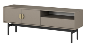 Szafka RTV dwudrzwiowa Stoon z szufladą i wnęką 154 cm Beż/Cappucino