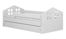 Lit enfant Bubup 160x80 cm avec un tiroir et un matelas blanc