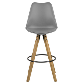 DJUM Tabouret similicuir gris