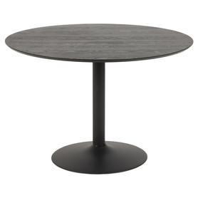 BALSAMITA Table à manger ronde diamètre 110 cm frêne sur pied noir