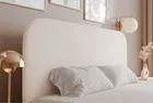 Łóżko tapicerowane 140x200 cm Sonvivo z pojemnikiem na pościel kremowe szenil stelaż metalowy