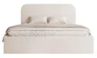 Łóżko tapicerowane 140x200 cm Sonvivo z pojemnikiem na pościel kremowe szenil stelaż metalowy