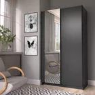 Szafa przesuwna Fiaso dwudrzwiowa z lustrem 100 cm czarna