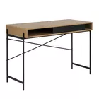 DUFFMAN Bureau industriel avec compartiment de rangement sous le plateau naturel