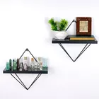 Lot de deux étagères murales noires Eropha