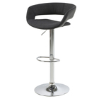 HANNAH Lot de 2 tabourets anthracite tapissé avec dossier en similicuir