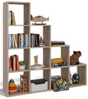 Regał schodkowy Stepi z dziesięcioma półkami 153 cm dąb sonoma