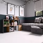 Regał otwarty Malax z sześcioma półkami 110 cm dąb artisan / antracyt