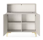 Commode Lammelo 92 cm beige pieds dorés