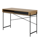 DUFFMAN Bureau industriel avec compartiment de rangement sous le plateau naturel