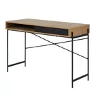 DUFFMAN Bureau industriel avec compartiment de rangement sous le plateau naturel