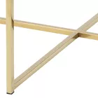 BAKAR Table basse diamètre 80 cm verte avec une base en chrome doré