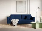 VALICO Canapé-lit trois places en velours bleu marine hydrophobe