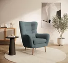 Fauteuil à oreilles gris Vence