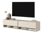 Meuble TV Mirrgo 140 cm beige avec un insert doré