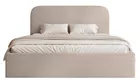 Łóżko tapicerowane 160x200 cm Sonvivo z pojemnikiem na pościel beżowe szenil stelaż metalowy
